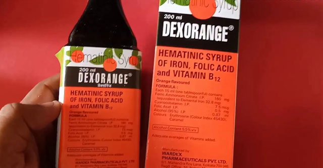 What are the main ingredients of the Dexorange syrup